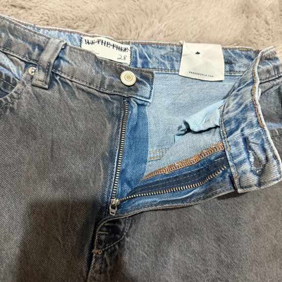 NWT Free People We The Free Tinsley Baggy High Rise Jean 28 Dark Gray Rinse Boho - Picture 5 of 16